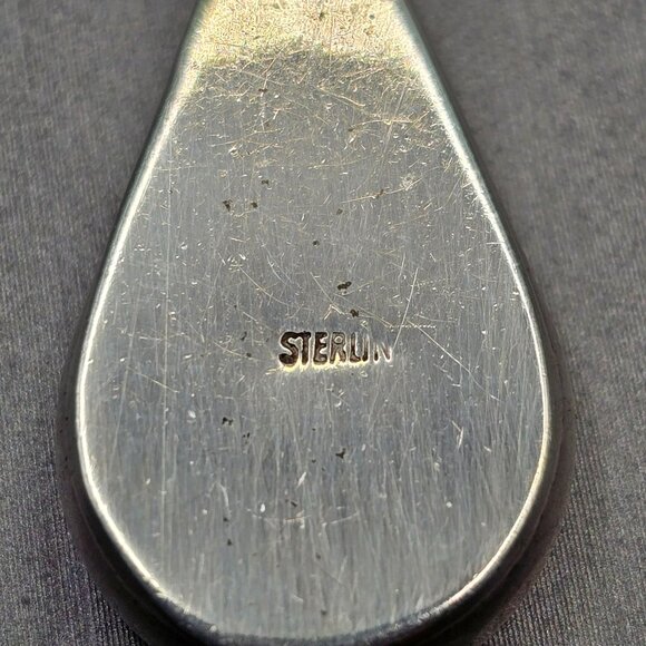 VTG Sterling Silver Black Onyx Inlay Pendant 1.5" Native Style Teardrop - Picture 5 of 9